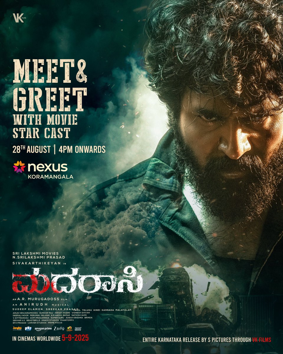 Madharaasi meet and greet campaign poster featuring Sivakarthikeyan